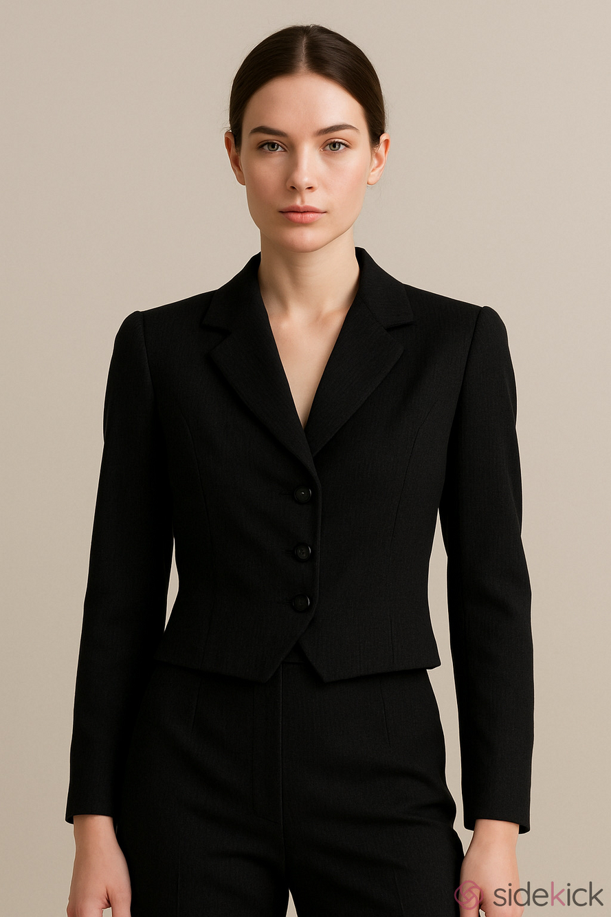 Vintage Plum Tree wool blend pinstripe cropped blazer jacket size 9/10